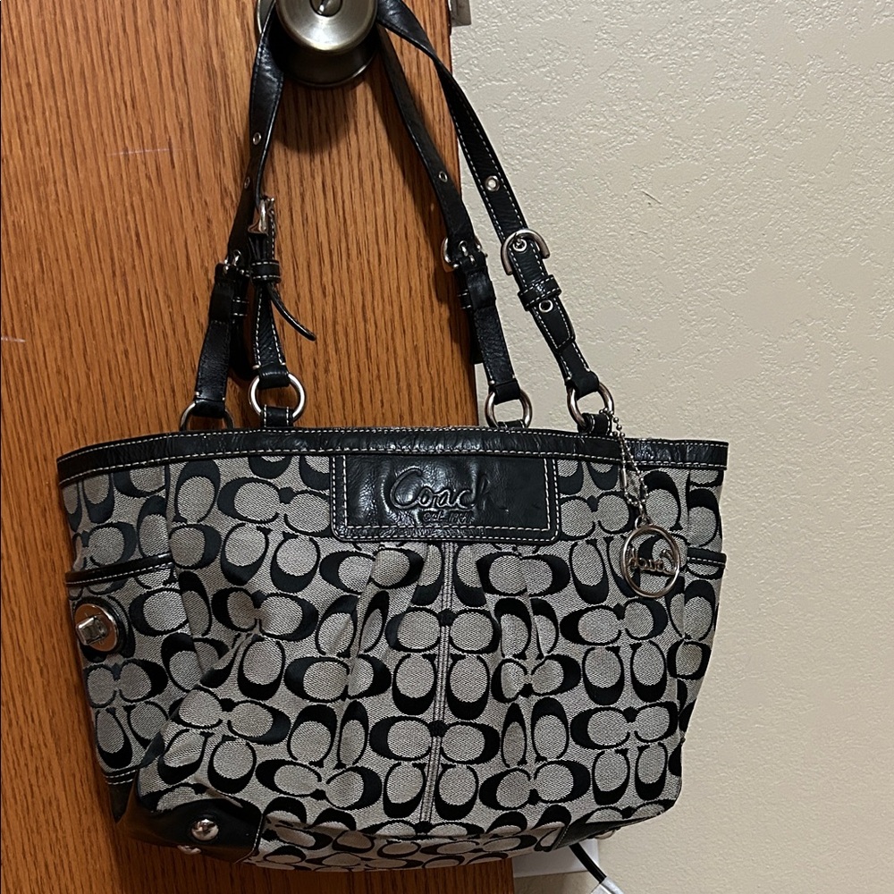 Coach Black and Gray Shoulder Bag